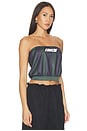 view 2 of 4 Striped Jersey Tube Top in Camo Green & Gridiron