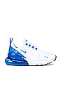view 1 of 6 Air Max 270 Sneaker in White, University Blue, & Black