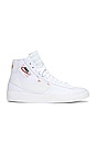 view 1 of 7 Women's Blazer Mid Rebel Sneaker in White & Orange