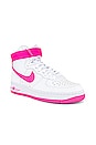 view 2 of 6 Women's Air Force 1 Hi Sneaker in White & Hot Pink
