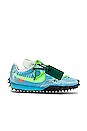 view 1 of 6 X OFF-WHITE Waffle Racer Sneaker in Vivid Sky, Electric Green & Black
