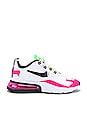 view 1 of 2 Air Max 270 React Sneaker in Hyper Pink, Blast Ghost & Green Illusion