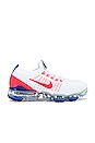 view 1 of 6 Air Vapormax Flyknit 3 NA Sneaker in White, Flash Crimson & Astronomy Blue