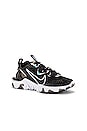 nsw react vision ess sneaker in black & white nike