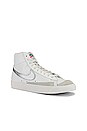 view 2 of 6 Blazer Mid '77 Sneaker in Summit White, Metallic Silver & Hyper Crimson