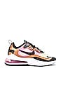 view 1 of 6 Air Max 270 React Sneaker in Light Orewood Brown, Black, Metallic Copper, Ozone Blue, Light Arctic Pink & Healing Orange