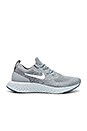 view 1 of 6 Epic React Flyknit Sneaker in Wolf Grey, White & Cool Grey