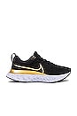 view 1 of 6 React Infinity Run Flyknit 2 Sneaker in Black, Metallic Gold, Ghost, & Dark Smoke