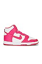 view 1 of 7 Dunk High Sneaker in White & Pink Prime