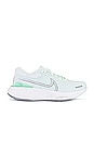view 1 of 6 ZoomX Invincible Run Flyknit 2 Sneaker in Barley Green, White, & Metallic Silver