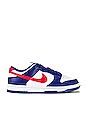 view 1 of 6 Dunk Low Sneaker in White, Universal Red, & Deep Royal Blue