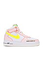 view 1 of 6 Air Force 1 '07 Mid Sneaker in White, Opti Yellow, & Pearl Pink