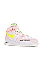 view 2 of 6 Air Force 1 '07 Mid Sneaker in White, Opti Yellow, & Pearl Pink