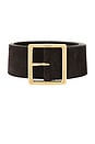 view 3 of 3 Marcela Belt in Espresso With Gold Buckle