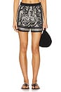 view 1 of 6 Frances Silk Short in Black & Ivory Paisley Scarf