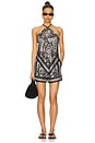 view 5 of 6 Frances Silk Short in Black & Ivory Paisley Scarf
