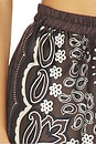 view 6 of 6 Frances Silk Short in Brown & Ivory Bandana Print