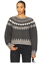 view 1 of 4 Alena Sweater in Dark Grey Melange Fair Isle
