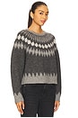 view 2 of 4 Alena Sweater in Dark Grey Melange Fair Isle