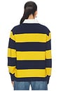 view 3 of 4 Rashida Rugby Sweater in Navy & Amber Stripe