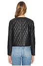 view 3 of 4 BLOUSON EN CUIR MATELASSÉ AMY in Black