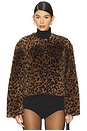 view 1 of 4 Elan Shearling Jacket in Camel Leopard
