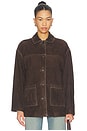 view 2 of 5 Foudre Fringes Suede Jacket in Dark Brown