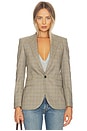 view 2 of 6 Anabel Tailored Jacket in Grey & Ochre Check