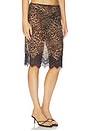 view 2 of 6 Thea Lace Skirt in Vintage Leopard Print