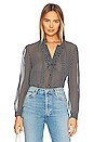view 1 of 4 Meira Shirt in Navy & Ivory Dots
