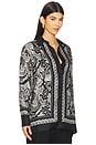 view 3 of 7 Alfie Printed Shirt in Black & Ivory Paisley Scarf