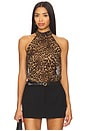 view 1 of 4 Alla Halterneck Top in Vintage Leopard Print