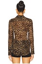 view 3 of 4 CAMISA SLIM GAIA in Vintage Leopard Print