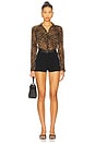 view 4 of 4 CAMISA SLIM GAIA in Vintage Leopard Print