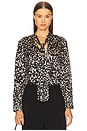 view 1 of 4 Janese Blouse in Large Black Cheetah Print