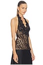 view 2 of 4 Teo Lace Halterneck Top in Vintage Leopard Print