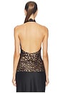 view 3 of 4 Teo Lace Halterneck Top in Vintage Leopard Print