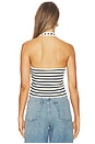 view 3 of 4 Britt Halter Top in Ecru & Black Stripe