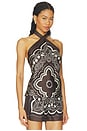 view 2 of 4 Solal Silk Halterneck Top in Brown & Ivory Bandana Print