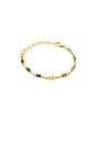 view 1 of 3 Rectangle Tennis Bracelet in Gold & Multicolor