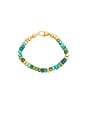 view 2 of 3 BRACELET HEXAGON in Turquoise & Gold