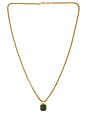 view 1 of 3 Square Malachite Pendant Necklace in Gold & Green