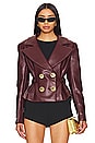 view 1 of 5 Mirabel Faux Leather Jacket in Brown