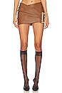 view 1 of 4 Miranda Leather Mini Skirt in Brown