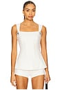 view 2 of 6 Anabella Bow Top in White