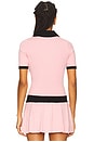 view 3 of 5 Hazel Polo Top in Pink & Black