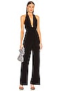 view 1 of 3 Halter Wrap Straight Leg Jumpsuit in Black