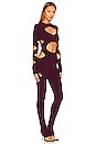 view 2 of 3 Long Sleeve Aztec Catsuit in Plum