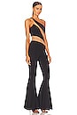 view 2 of 4 Snake Mesh Fishtail Jumpsuit in Black & Nude Mesh