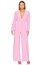 view 1 of 3 Single Breasted Straight Leg Jumpsuit in Candy Pink